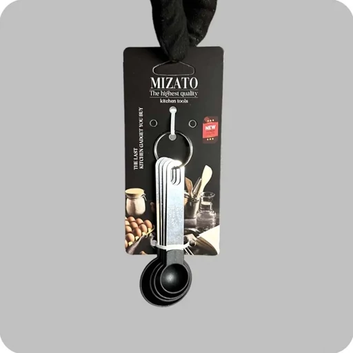 پیمانه قاشقی پلاستیکی دسته استیل mizato